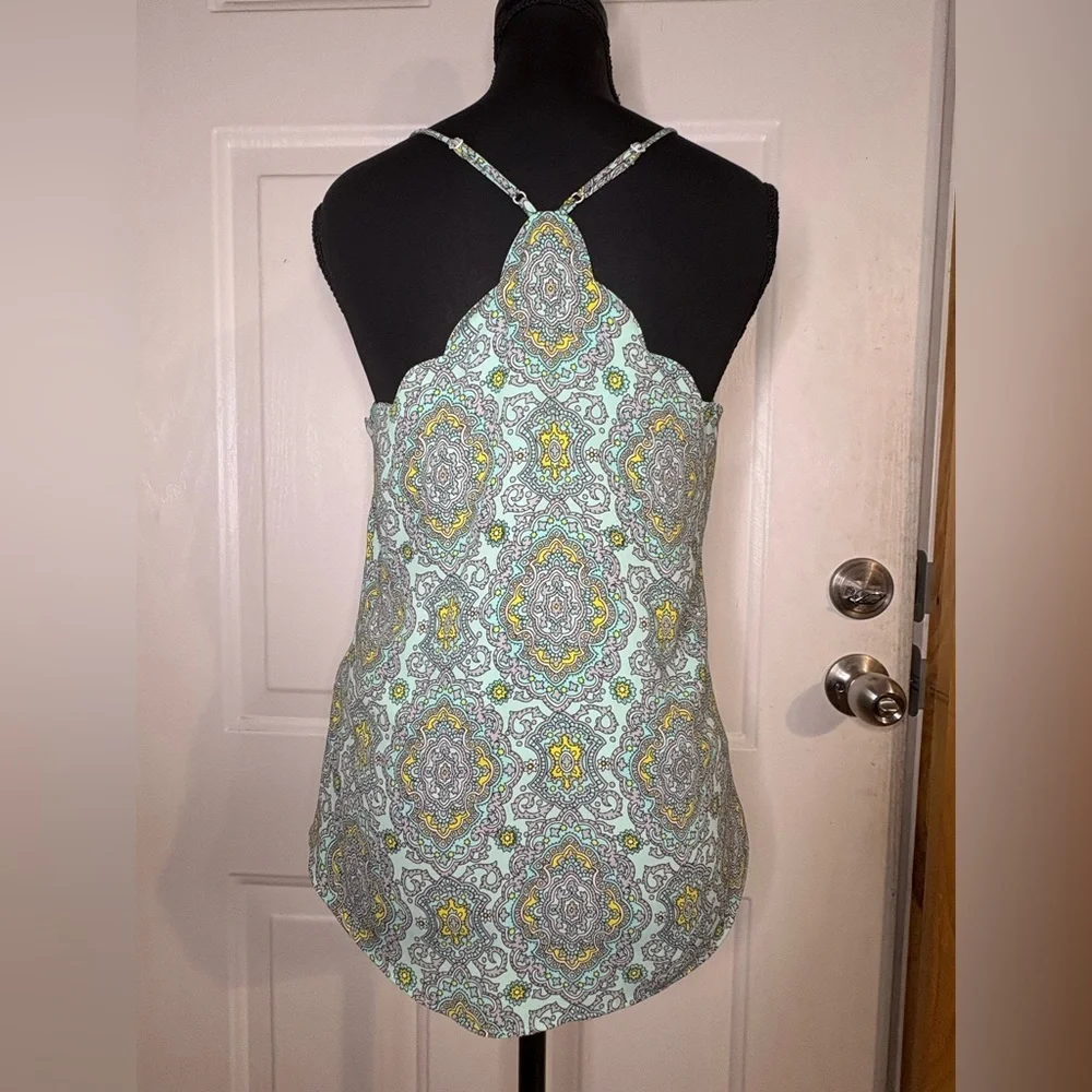 J. Crew Top Womens 2 Spaghetti Strap Racerback Colorful Lined Stretch Layering